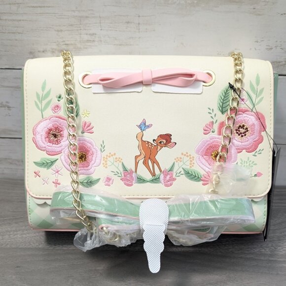 Loungefly Disney Bambi Springtime Gingham Crossbody Bag - Picture 2 of 6
